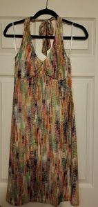 CAbi  multicolored halter dress